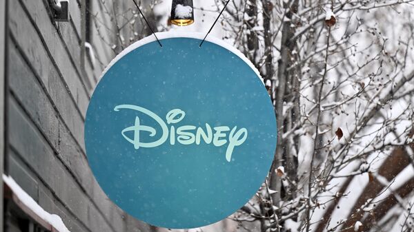 PARK CITY, UTAH - JANUARY 25: A Disney sign hangs outside their activation along Main Street during the 2025 Sundance Film Festival on January 25, 2025 in Park City, Utah. - Sputnik Africa