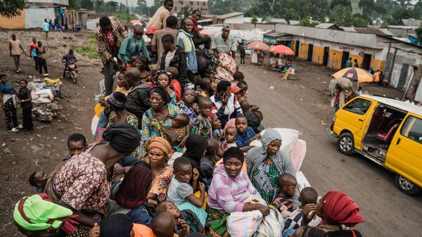 Displaced community members travel in a truck as they return to their hometown of Kitshanga on February 11, 2025 in Goma, Democratic Republic of Congo. - Sputnik Africa