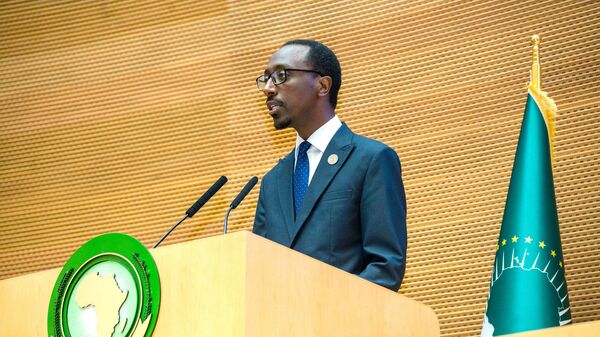 Ethiopian Foreign Minister Gedion Timotewos at the 46th session of the Executive Council of the African Union. - Sputnik Africa