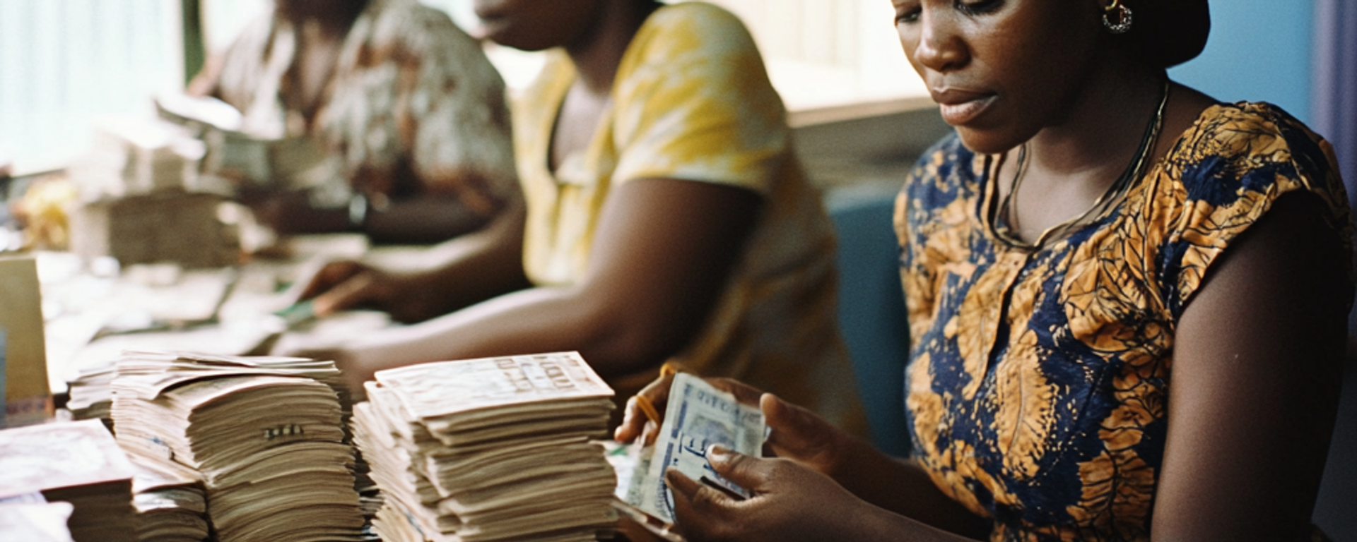 Governmental office workers in Ghana are counting Ghanaian cedi (illustative image). - Sputnik Africa, 1920, 13.02.2025