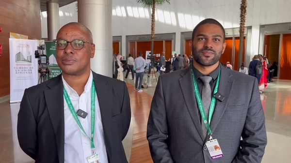 Dr. Jeff Sehume, Advisor to the Minister of Trade and Industry, South Africa, and Kaamil Alli, South Africa's Office of the Minister of Trade and Industry, at the 46th session of the Executive Council of the African Union. - Sputnik Africa