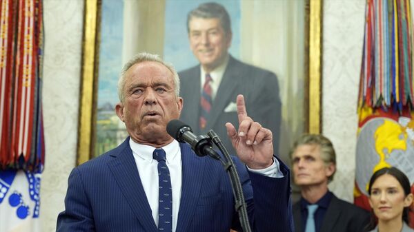 Robert F. Kennedy Jr., speaks after being sworn in as Health and Human Services Secretary in the Oval Office at the White House, Thursday, Feb. 13, 2025, in Washington.  - Sputnik Africa