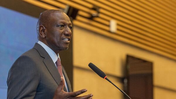 Kenyan President William Ruto addressing the session on the establishment of the Africa Credit Rating Agency (ACRA) on the sidelines of the 38th AU Summit in Addis Ababa, February 14, 2025. - Sputnik Africa