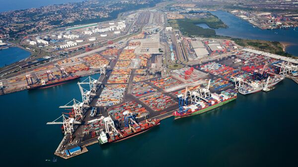 Aerial view of buildings in Durban Harbor, South Africa. - Sputnik Africa