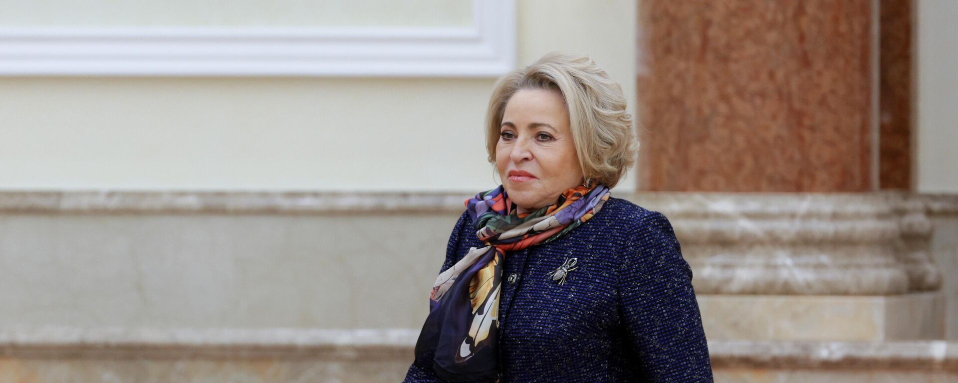 Russian Federation Council Speaker Valentina Matvienko arrives for a meeting of the Supreme State Council of the Russia-Belarus Union State marking the 25th anniversary of the Union State Treaty in Minsk, Belarus. - Sputnik Africa, 1920, 18.02.2025