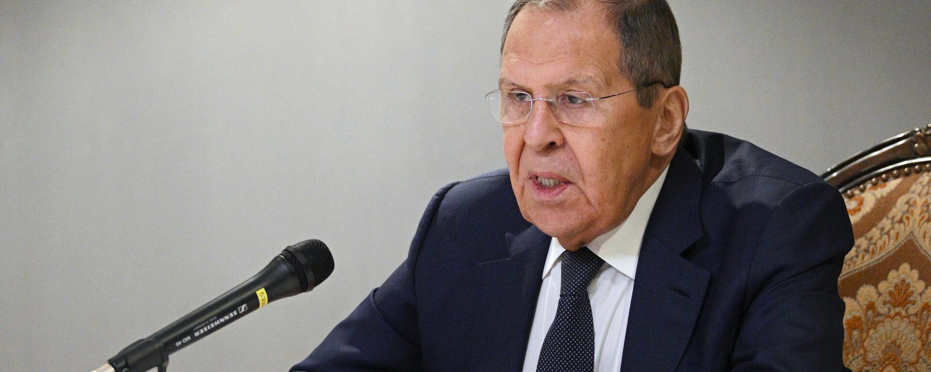 Russian Foreign Minister Sergey Lavrov attends a news conference following negotiations between high-level delegations from the United States and Russia on Ukraine, in Riyadh, Saudi Arabia. - Sputnik Africa, 1920, 18.02.2025