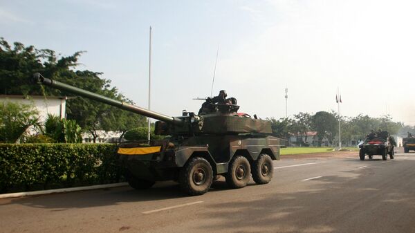 French armored vehicles line up at the Force Licorne base before leaving on a mission to secure parts of Abidjan, Monday, April 11, 2011. - Sputnik Africa