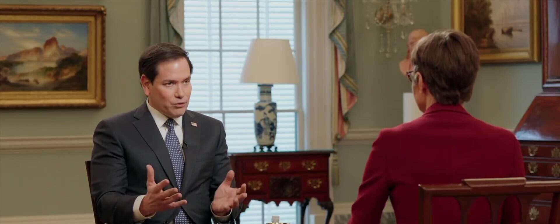 US Secretary of State Marco Rubio giving interview to journalist Catherine Herridge. February 20, 2025. Screenshot from the video. - Sputnik Africa, 1920, 21.02.2025