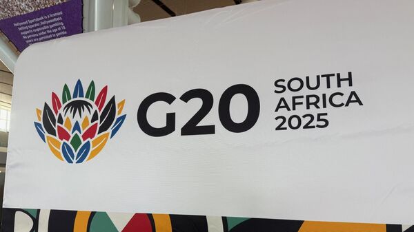 Before the G20 foreign ministers' meeting in Johannesburg. A banner at Cape Town airport welcomes G20 participants. - Sputnik Africa