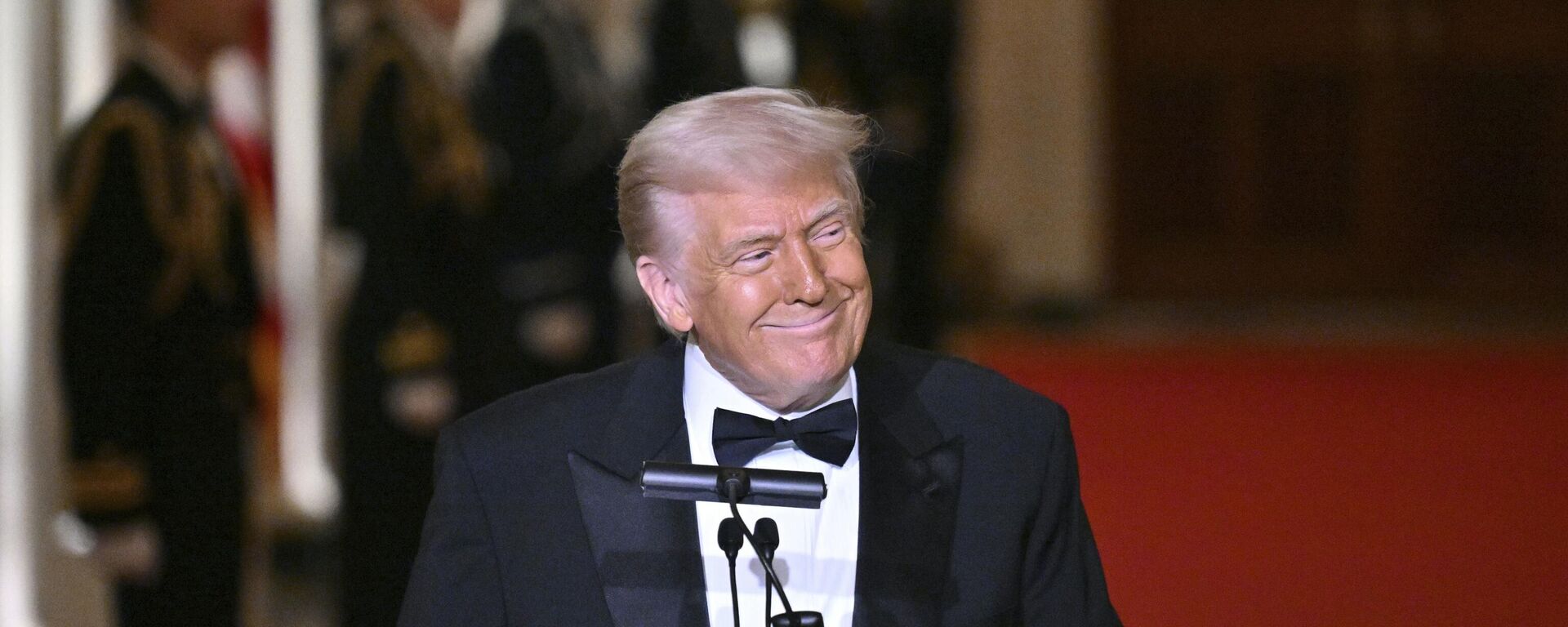 President Donald Trump addresses the National Governors Association dinner and reception in the East Room of the White House Saturday, Feb. 22, 2025, in Washington. - Sputnik Africa, 1920, 23.02.2025