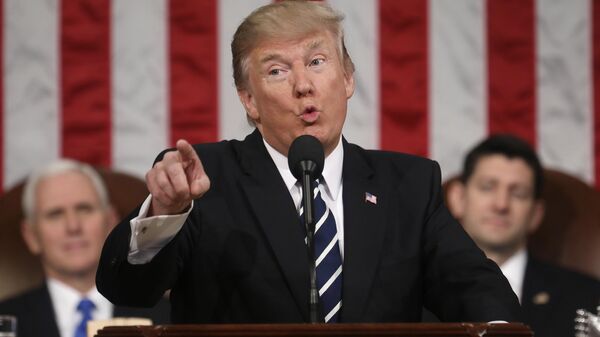 President Donald Trump addresses a joint session of Congress on Capitol Hill in Washington, Feb. 28, 2017. - Sputnik Afrique