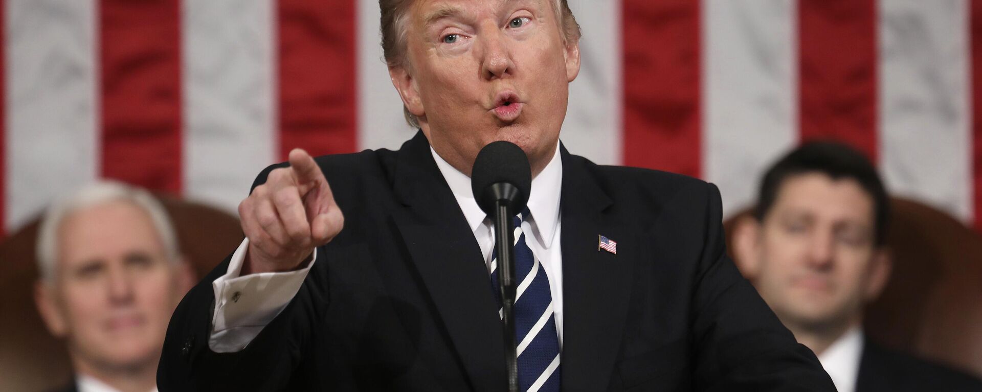 President Donald Trump addresses a joint session of Congress on Capitol Hill in Washington, Feb. 28, 2017. - Sputnik Africa, 1920, 14.03.2025