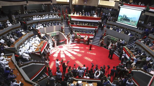 Delegates attend a planned signing ceremony of the Sudan Founding Charter aimed at establishing a unity government involving leaders of political forces, armed groups, and the Rapid Support Forces (RSF) at the Kenyatta International Convention Centre (KICC) in Nairobi, Tuesday, Feb. 18, 2025. - Sputnik Africa