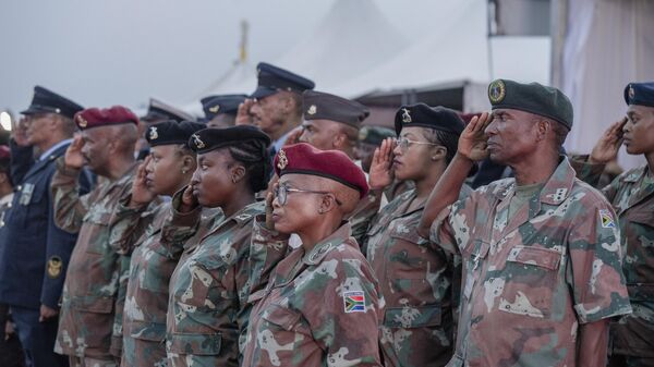 The bodies of 14 South African soldiers who lost their lives in last month's attacks on the Southern African Development Community (SADC) Peace Mission by rebel groups clashing with government forces in the Democratic Republic of Congo (DRC) are brought to Swartkop Air Base near Pretoria, the executive capital of South Africa on February 13, 2025.  - Sputnik Africa