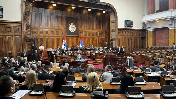 The National Assembly of Serbia holding a session. March 2025. - Sputnik Africa