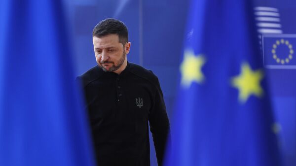 Ukraine's Volodymyr Zelensky arrives for an EU Summit at the European Council building in Brussels, Thursday, March 6, 2025.  - Sputnik Africa