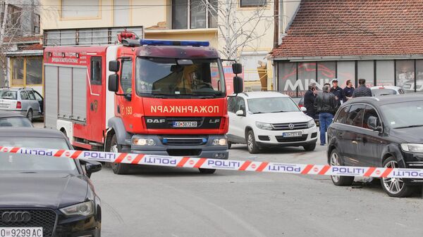 A fire truck leaves the premises near the damaged Pulse Club on March 16, 2025 in Kocani, North Macedonia.  - Sputnik Africa