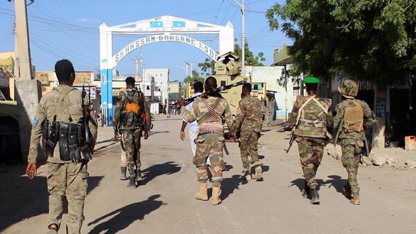 Security measures are taken after an attack by the terrorist organization called al-Shabaab on a hotel in Beledweyne city of Hirshabelle state in Hiran region on March 12, 2025. It was reported that 6 people were killed during the attack. - Sputnik Africa