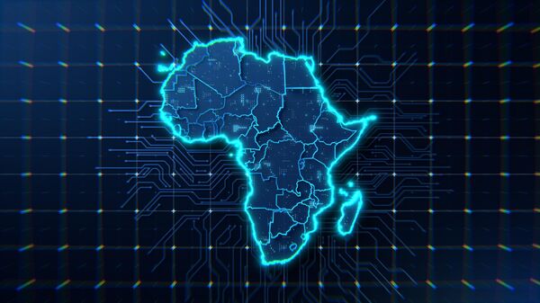 A digital representation of Africa continent overlaid with a circuit board pattern, symbolizing technology and connectivity across the nation. Perfect for illustrating tech-related concepts. - Sputnik Africa