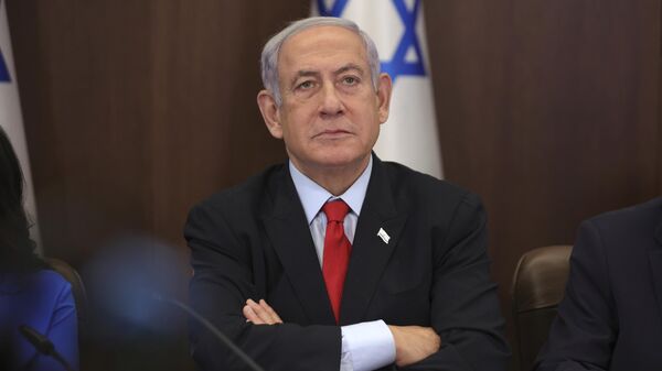 Israeli Prime Minister Benjamin Netanyahu attends the weekly cabinet meeting at the prime minister's office in Jerusalem, Israel, Sunday, July 30, 2023 - Sputnik Africa