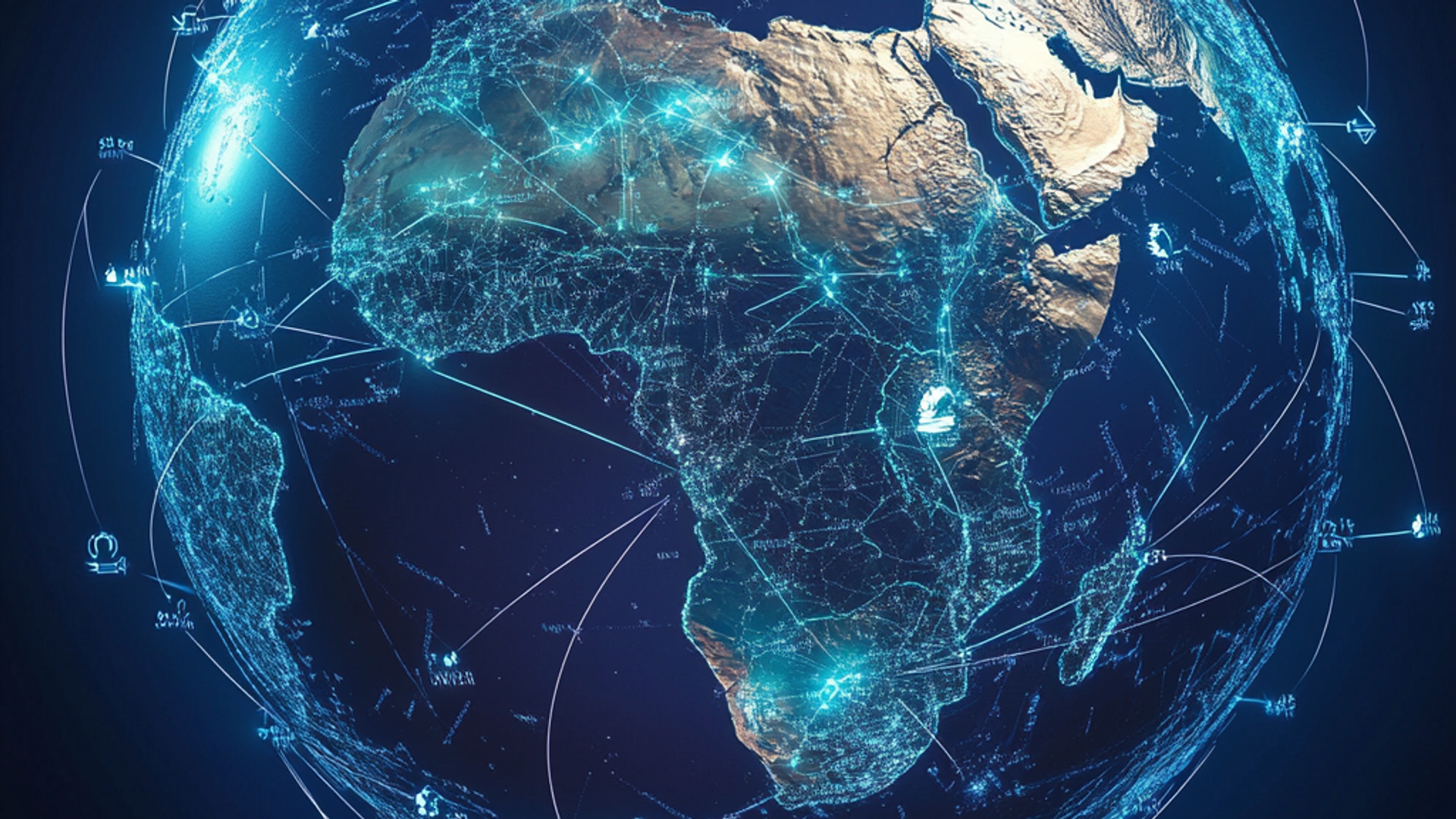 The African continent with numerous arrows connecting different countries across the continent depicting dynamic economic partnerships, trade routes, and collaborations. AI-generated image. - Sputnik Africa, 1920, 04.04.2025