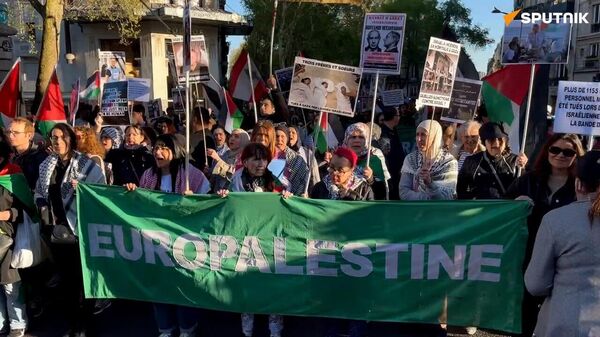 La Palestine n'est pas à vendre: des Français manifestent face à la situation dramatique à Gaza - Sputnik Afrique