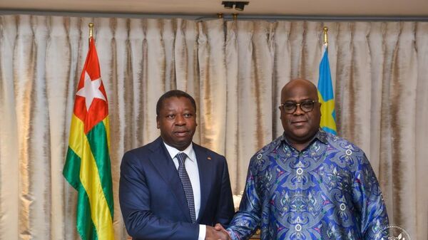 le Président de la République du Togo et médiateur désigné par l’Union africaine sur le conflit sécuritaire dans l’Est de la RDC reçu par Félix Antoine Tshisekedi  - Sputnik Afrique