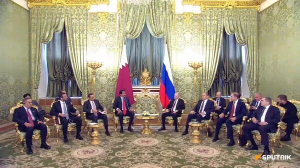 Vladimir Poutine s'entretient avec l'émir du Qatar - Sputnik Afrique