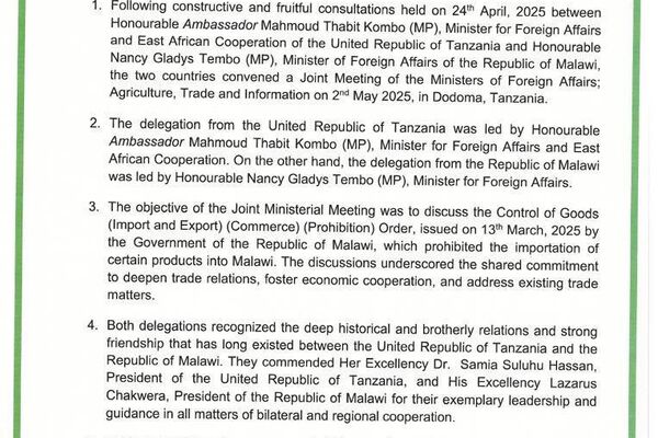 From Restrictions to Regional Harmony: Tanzania & Malawi Sign Agreements to Forge Path to Free Trade From Restrictions to Regional Harmony: Tanzania & Malawi Sign Agreements to Forge Path to Free Trade - Sputnik Africa