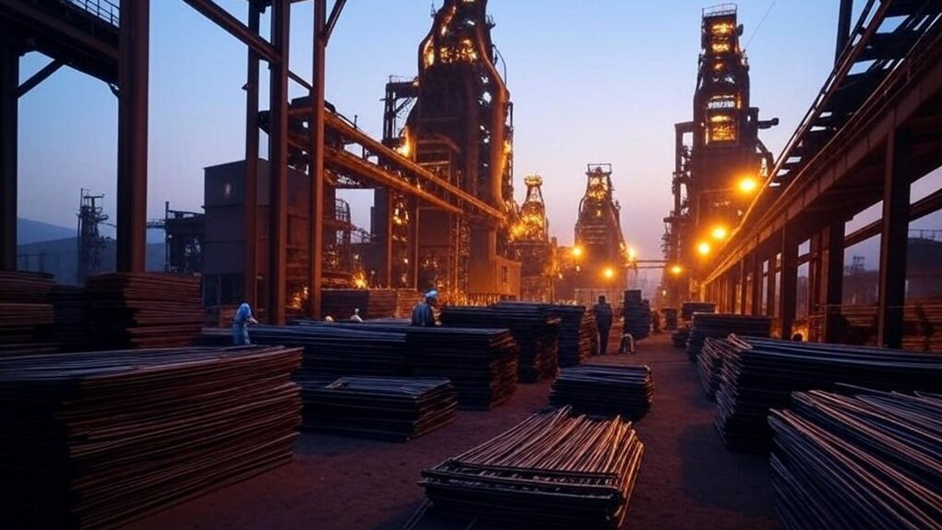 Steel plant. AI-generated image. - Sputnik Africa, 1920, 05.05.2025