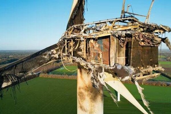 #viral | 65-Meter-High Wind Turbine Destroyed in Dramatic Blaze in Germany #viral | 65-Meter-High Wind Turbine Destroyed in Dramatic Blaze in Germany - Sputnik Africa