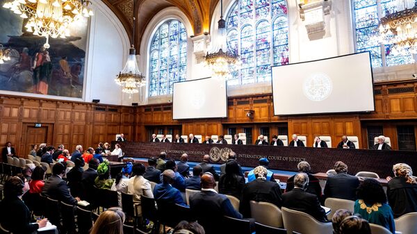 The International Court of Justice (ICJ), the principal judicial organ of the UN, delivers its Judgment on the merits in the case concerning Land and Maritime Delimitation and Sovereignty over Islands (Gabon/Equatorial Guinea), on Monday 19 May 2025, at the Peace Palace in The Hague, the seat of the Court. - Sputnik Africa