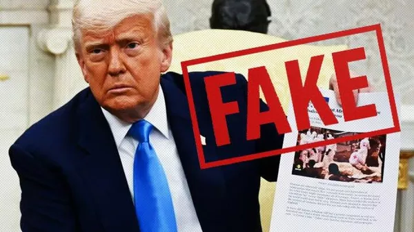 Les chants de Malema, les croix hors contexte et les images périmées: Qu'est-ce qui ne va pas avec les preuves de génocide présentés par Trump à la Maison-Blanche? - Sputnik Afrique