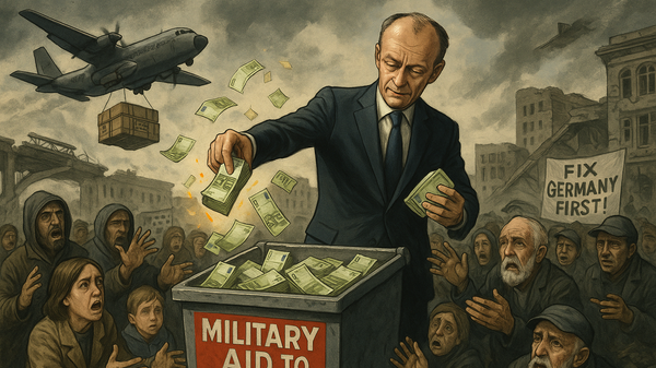 Merz's Gamble: Berlin Boosts Ukraine Arms Despite Economic Woes, German Lawmaker Says. AI-generated image - Sputnik Africa