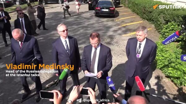 Full video: Russia's chief negotiator Medinsky addresses press after the second round of the Russia-Ukraine talks - Sputnik Africa