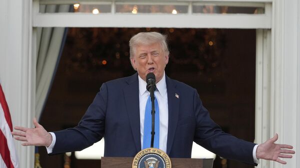 President Donald Trump speaks during a summer soiree on the South Lawn of the White House, Wednesday, June 4, 2025, in Washington.  - Sputnik Africa