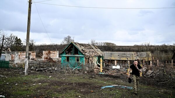 Destroyed houses in the village of Russkoye Porechnoye, Kursk region. - Sputnik Africa