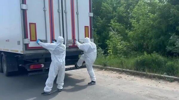Foreign journalists arrived in the Russian Bryansk region and inspected refrigerated trucks with the bodies of Ukrainian soldiers, a Sputnik correspondent reports - Sputnik Africa