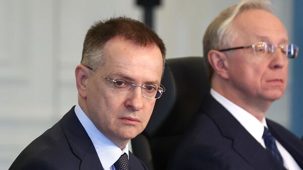 Russian Presidential Aide Vladimir Medinsky (left) at direct negotiations between the delegations of Russia and Ukraine at the Ciragan Palace in Istanbul. - Sputnik Africa