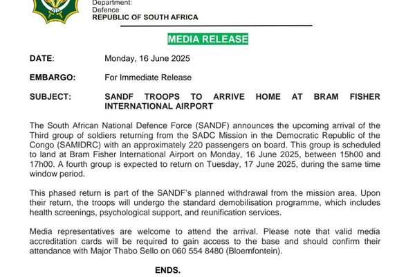 Second Group of SA National Defense Force Soldiers Returns from DRC Deployment - Sputnik Africa