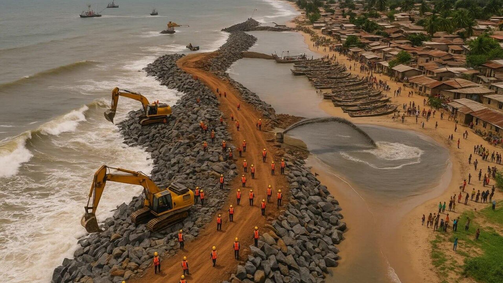 Ghana: Phase II of Blekusu Coastal Protection Project Kicks Off in Ketu South Ghana: Phase II of Blekusu Coastal Protection Project Kicks Off in Ketu South - Sputnik Africa, 1920, 21.07.2025