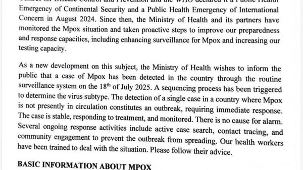 Mpox Outbreak Confirmed in The Gambia Amid Regional Surge - Sputnik Africa