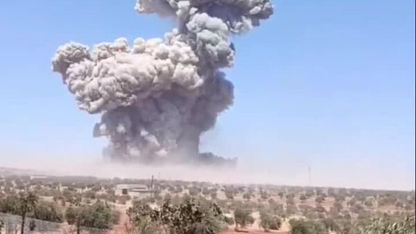 #viral | Massive Explosion Rocks Syrian Province of Idlib - Sputnik Africa