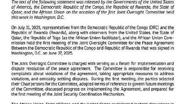 One More Step Towards Peace: DRC & Rwanda Launch Joint Oversight Committee - Sputnik Africa