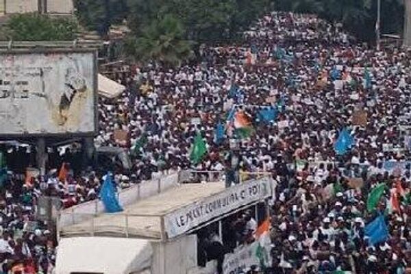 Thousands Rally in Cote d'Ivoire Against President Alassane Ouattara’s Bid for Fourth Term Thousands Rally in Cote d'Ivoire Against President Alassane Ouattara’s Bid for Fourth Term - Sputnik Africa