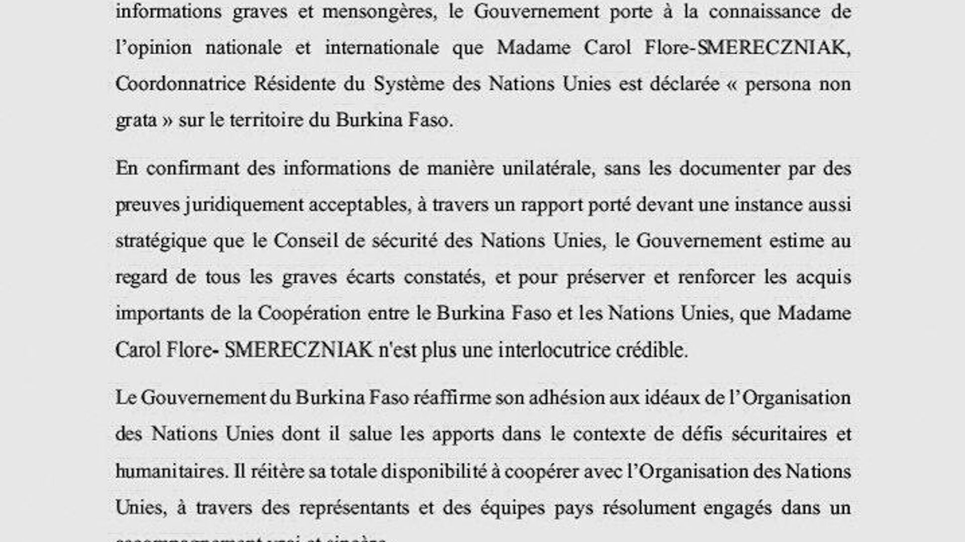 Le Burkina Faso déclare la coordonnatrice résidente de l'Onu persona non grata Le Burkina Faso déclare la coordonnatrice résidente de l'Onu persona non grata - Sputnik Afrique, 1920, 18.08.2025
