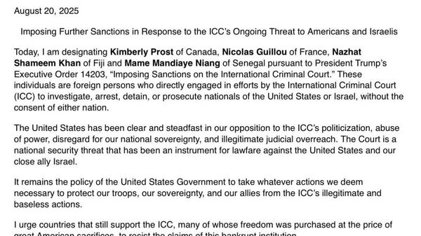 US Imposes Sanctions on Four ICC Officials Over Actions Against America and Israel - Sputnik Africa