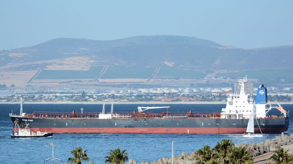 The Mercer Street, a Japanese-owned Liberian-flagged tanker managed by Israeli-owned Zodiac Maritime that was attacked off Oman coast as seen in Cape Town, South Africa, January 2, 2016 in this picture obtained from ship tracker website, MarineTraffic.com. Picture taken January 2, 2016.  Johan Victor/Handout via REUTERS THIS IMAGE HAS BEEN SUPPLIED BY A THIRD PARTY. MANDATORY CREDIT. NO RESALES. NO ARCHIVES. - Sputnik Africa