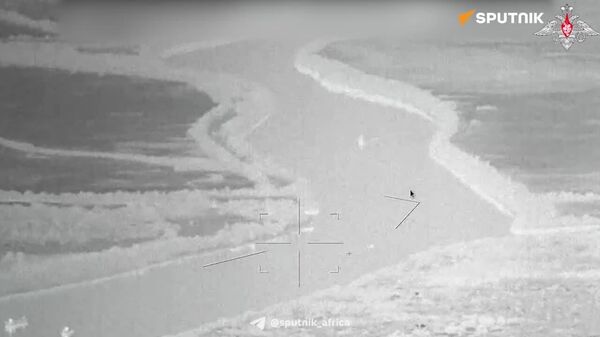 Russia's Defense Ministry Shares Footage of Ukrainian Navy Ship Hit by Drone Boat - Sputnik Africa