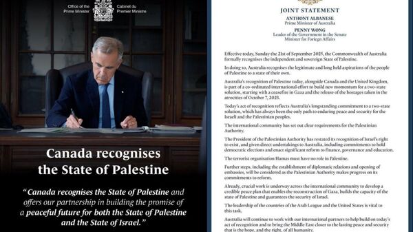 Canada and Australia recognize the State of Palestine - Sputnik Africa